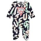 Baby Boys Navy Blue Logo Babygrow, 1, hi-res