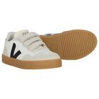 White & Grey Leather & Suede Trainers, 1, hi-res