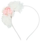 Girls White Chiffon Flower Headband, 1, hi-res