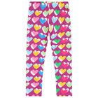 Girls Purple Heart Leggings, 1, hi-res