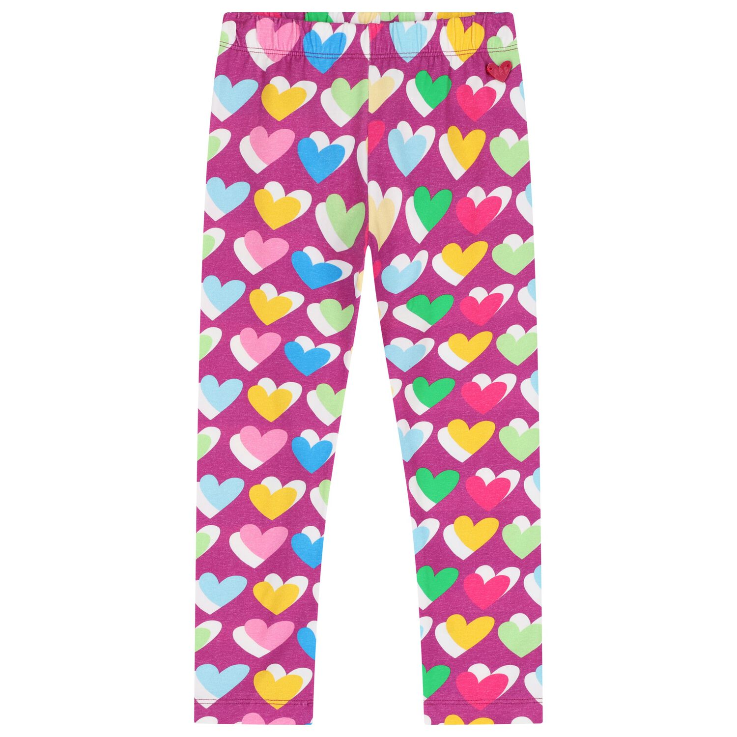 Girls Purple Heart Leggings, 1, hi-res