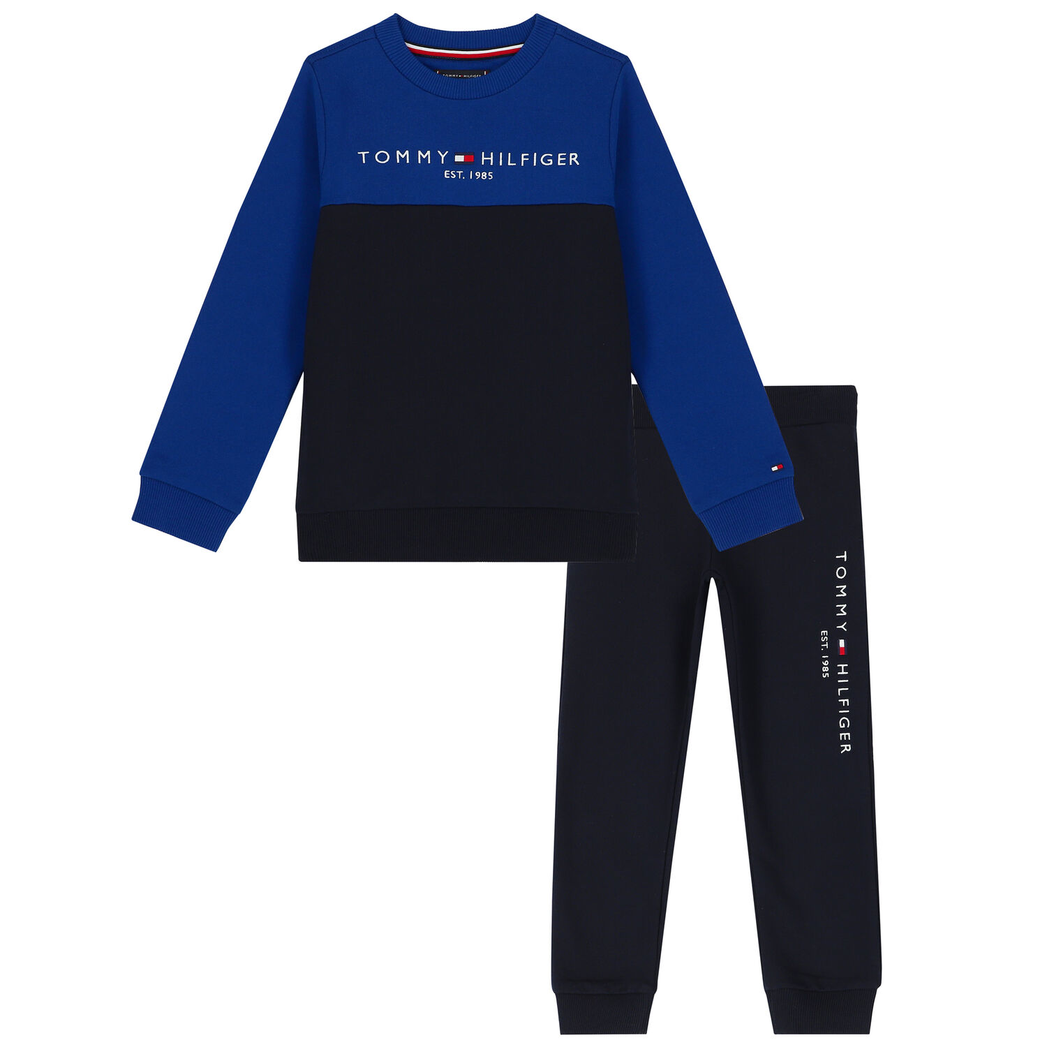 Boys Blue & Navy Blue Logo Tracksuit, 1, hi-res image number null