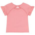 Girls Pink Embroidered Flower T-Shirt, 1, hi-res