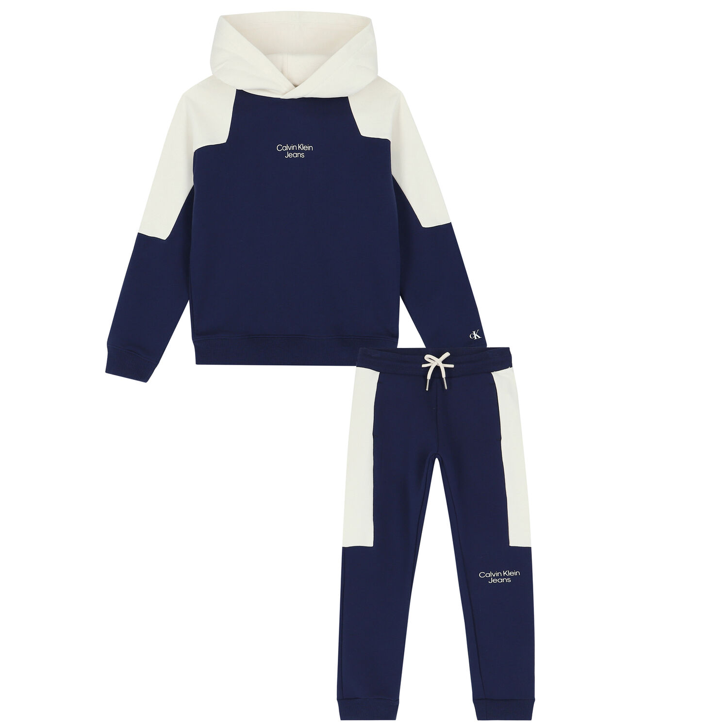 Calvin Klein Boys Navy Ivory Logo Tracksuit Junior Couture UK