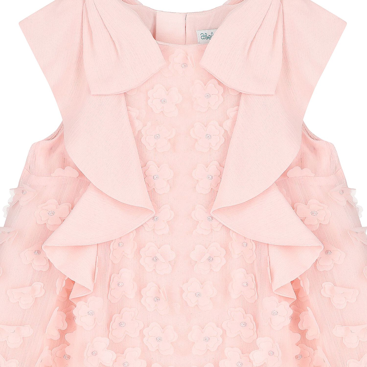 Girls Pink Flowers Chiffon Dress, 1, hi-res