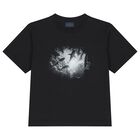 Boys Black Logo T-Shirt, 1, hi-res