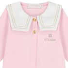 Baby Girls White & Pink Logo Babygrow, 2, hi-res