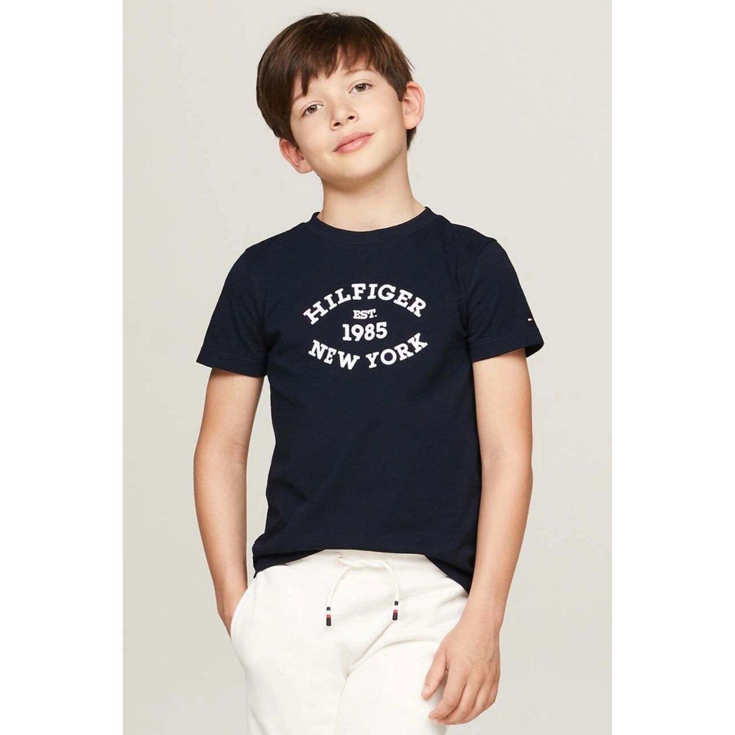 Boys Navy Blue Logo T-Shirt, 2, hi-res