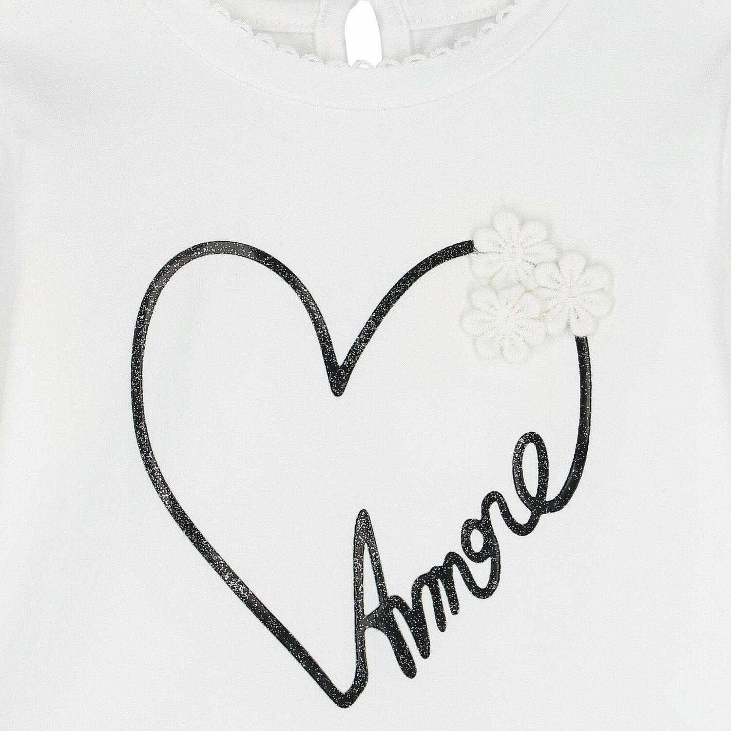 Girls White Cotton Top, 1, hi-res