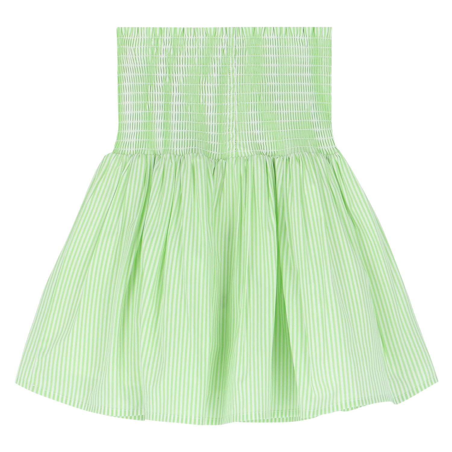 Girls Green & White Striped Skirt, 1, hi-res