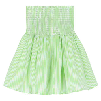 Girls Green & White Striped Skirt