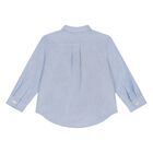 Baby Boys Blue Polo Bear Shirt, 1, hi-res