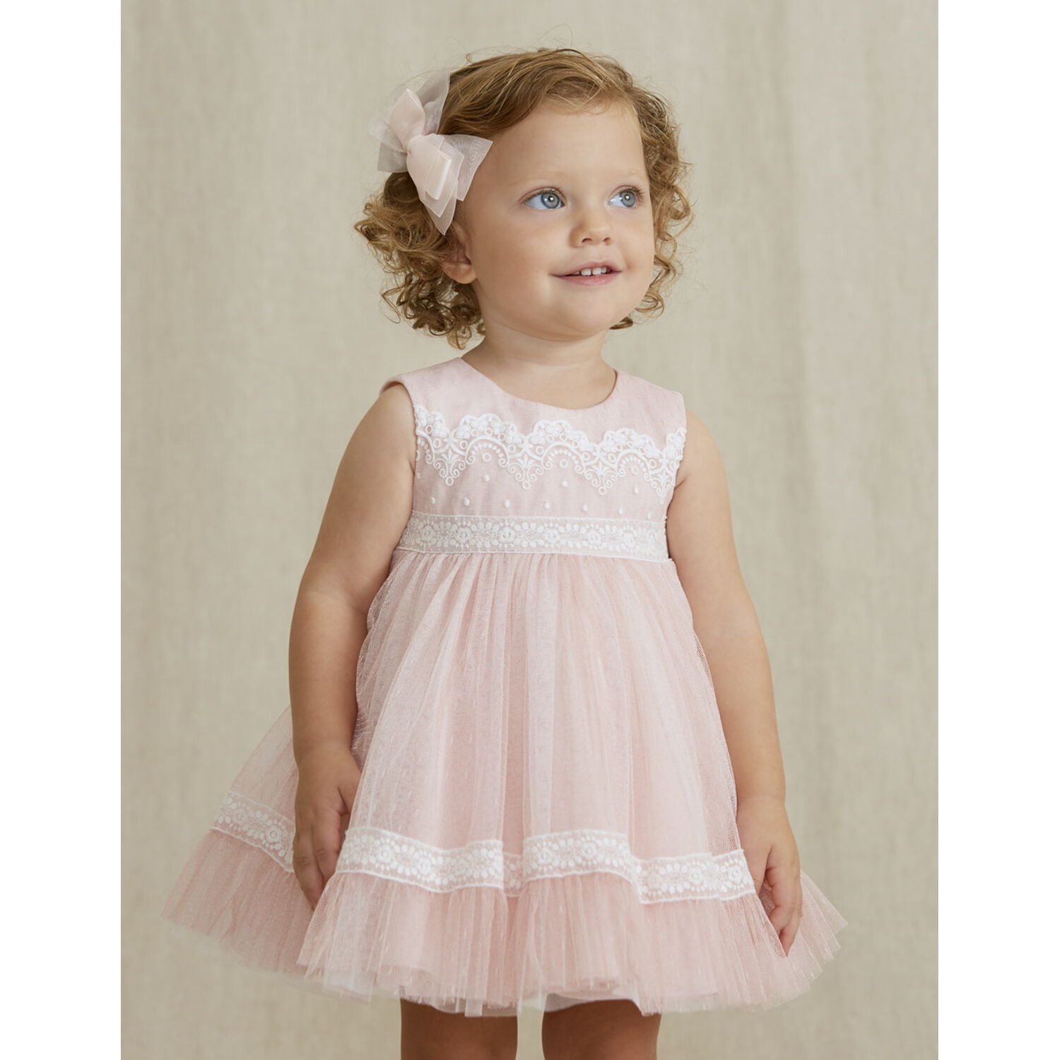 Baby Girls Pink Tulle Dress Set, 1, hi-res