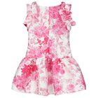 Girls White & Pink Floral Dress, 2, hi-res