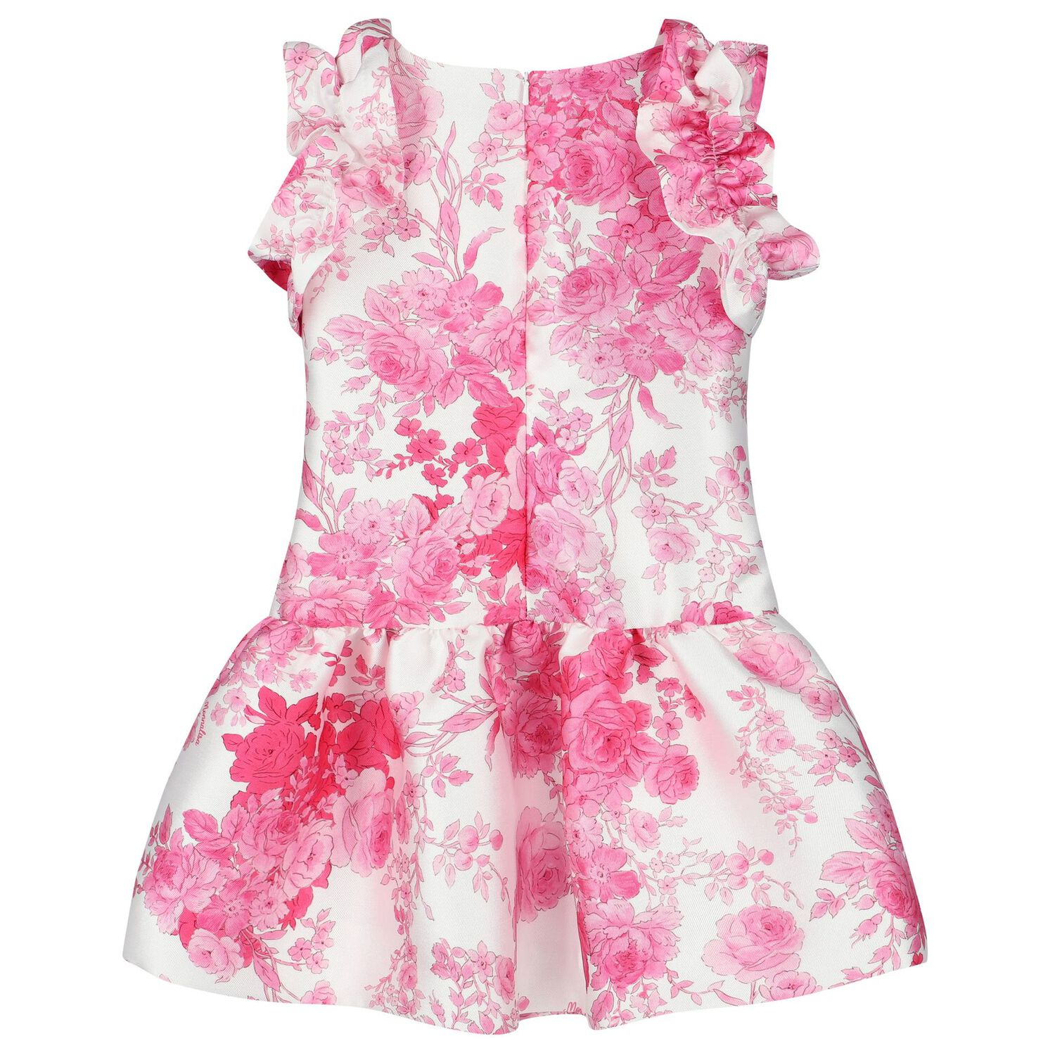 Girls White & Pink Floral Dress, 2, hi-res