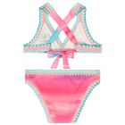 Girls Multi-Coloured Embroidered Bikini, 2, hi-res