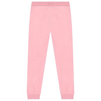 Girls Pink Diamante Joggers