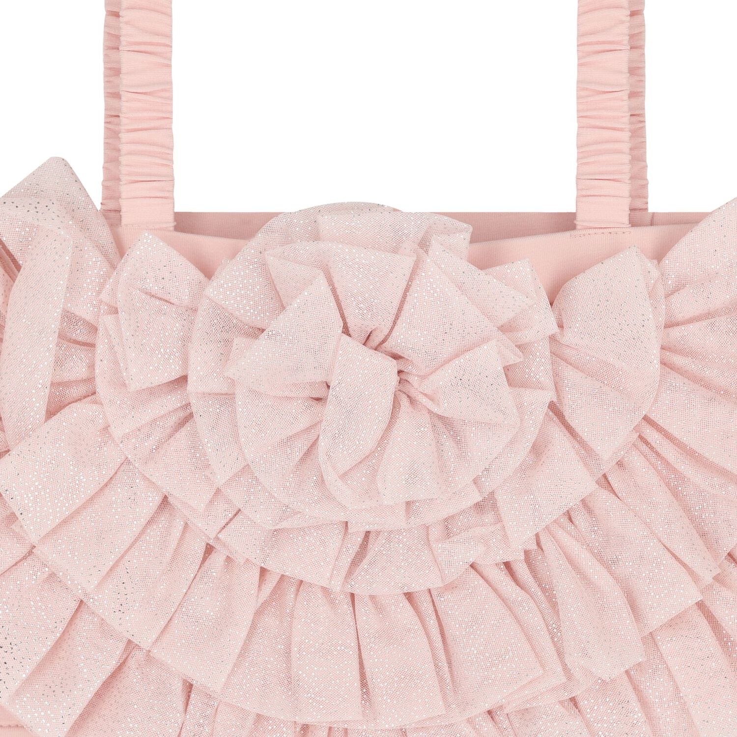 Girls Pink Glitter Tulle Top, 1, hi-res