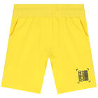 Boys Yellow & Gold Logo Shorts, 1, hi-res