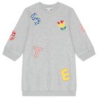 Girls Grey Logo Sweatshirt Dress, 1, hi-res