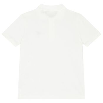 Boys White Logo Polo Shirt