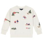 Girls Ivory Festive Sweatshirt, 1, hi-res