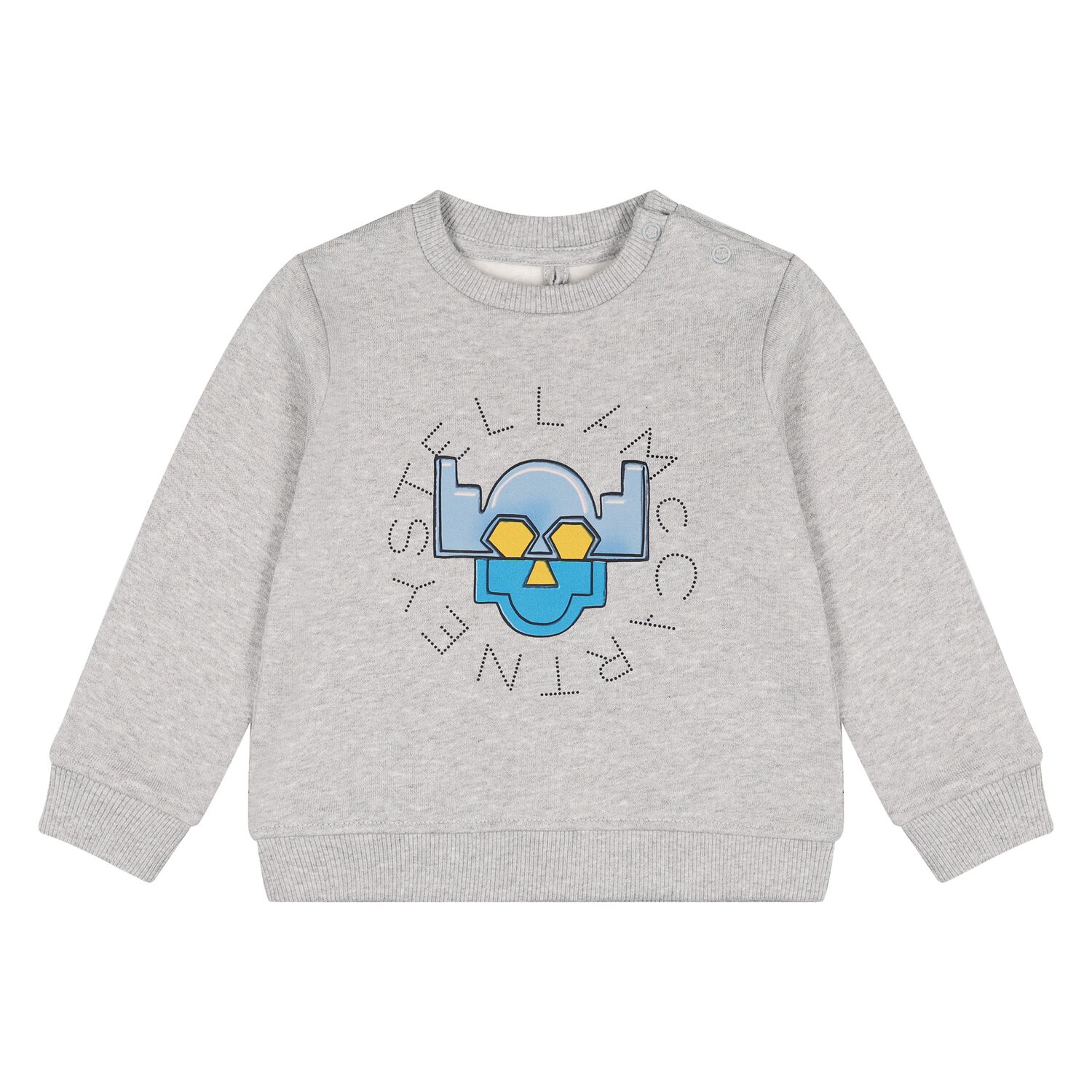 Younger Boys Grey Robot Logo Sweatshirt, 1, hi-res