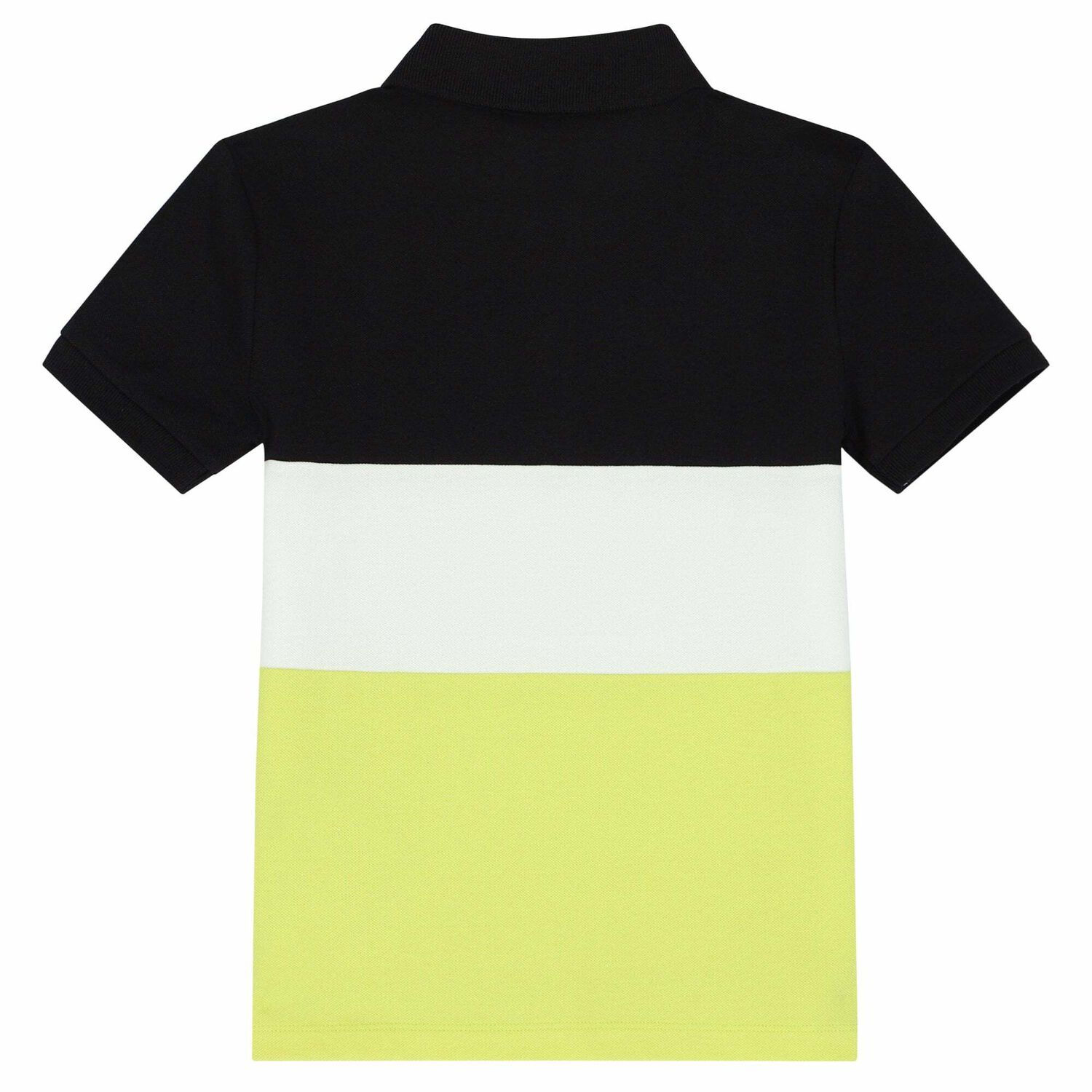 Boys Neon Yellow, Black & White Logo Polo Shirt, 2, hi-res