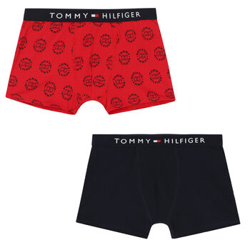 Boys Black & Red Boxer Shorts (2 Pack)