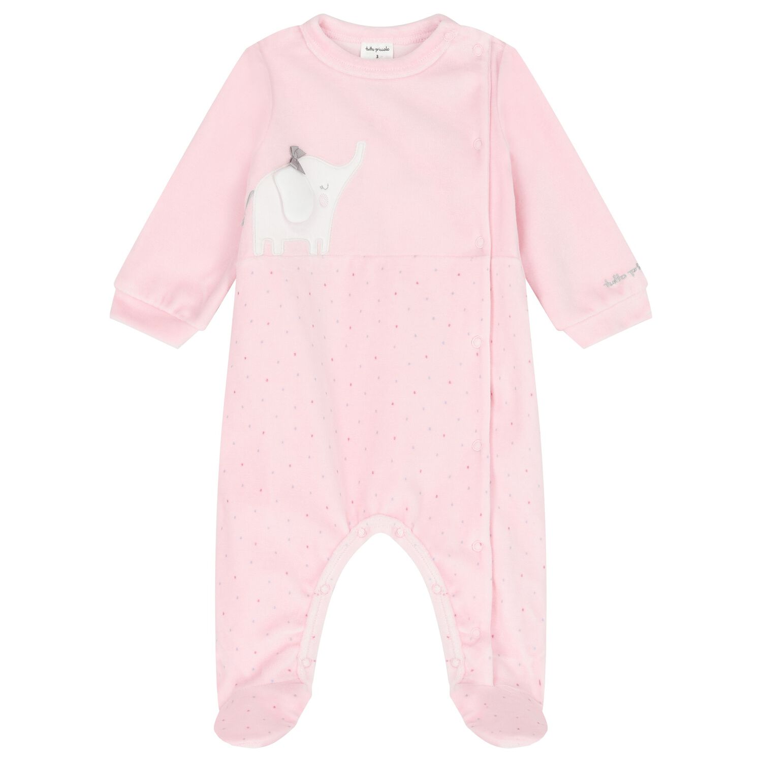 Baby Girls Pink Elephant Babygrow, 2, hi-res