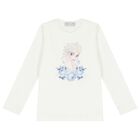 Girls White Disney Logo Long Sleeve Top, 1, hi-res