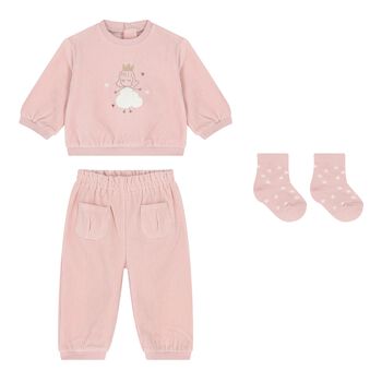Baby Girls Pink Tracksuit Set