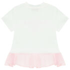 Girls White & Pink Logo T-Shirt, 1, hi-res