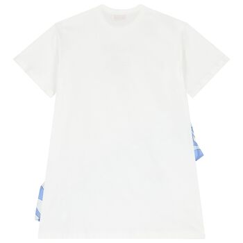 Girls White & Blue Leocorno Dress