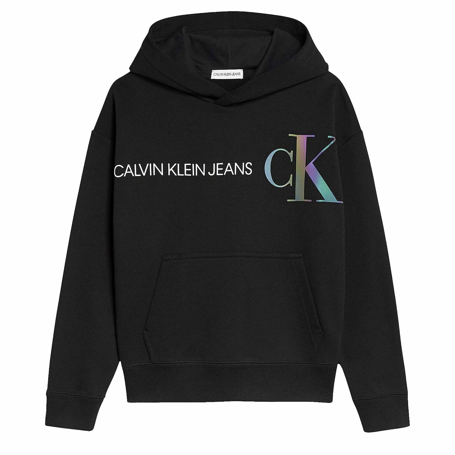 Boys Black Logo Hooded Top, 1, hi-res image number null