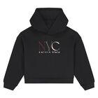Girls Black Logo Hooded Top, 1, hi-res