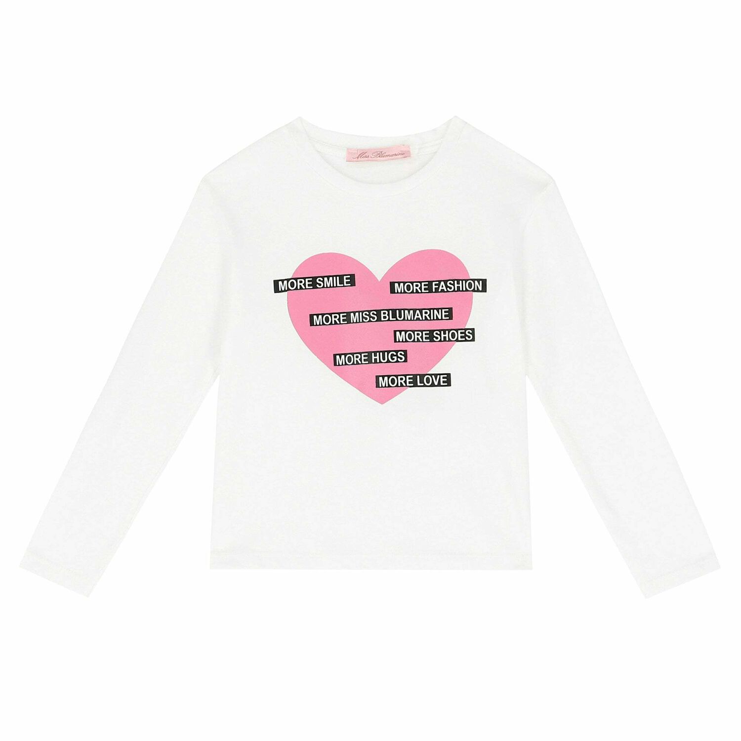 Girls White Printed Long Sleeve Top, 1, hi-res image number null