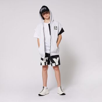 White & Black Logo T-Shirt