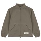 Beige Logo Zip Up Top, 1, hi-res