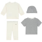 Ivory, White & Navy Logo 4-Piece Gift Set, 1, hi-res