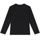 Black Teddy Bear Logo Long Sleeve Top, 2, hi-res