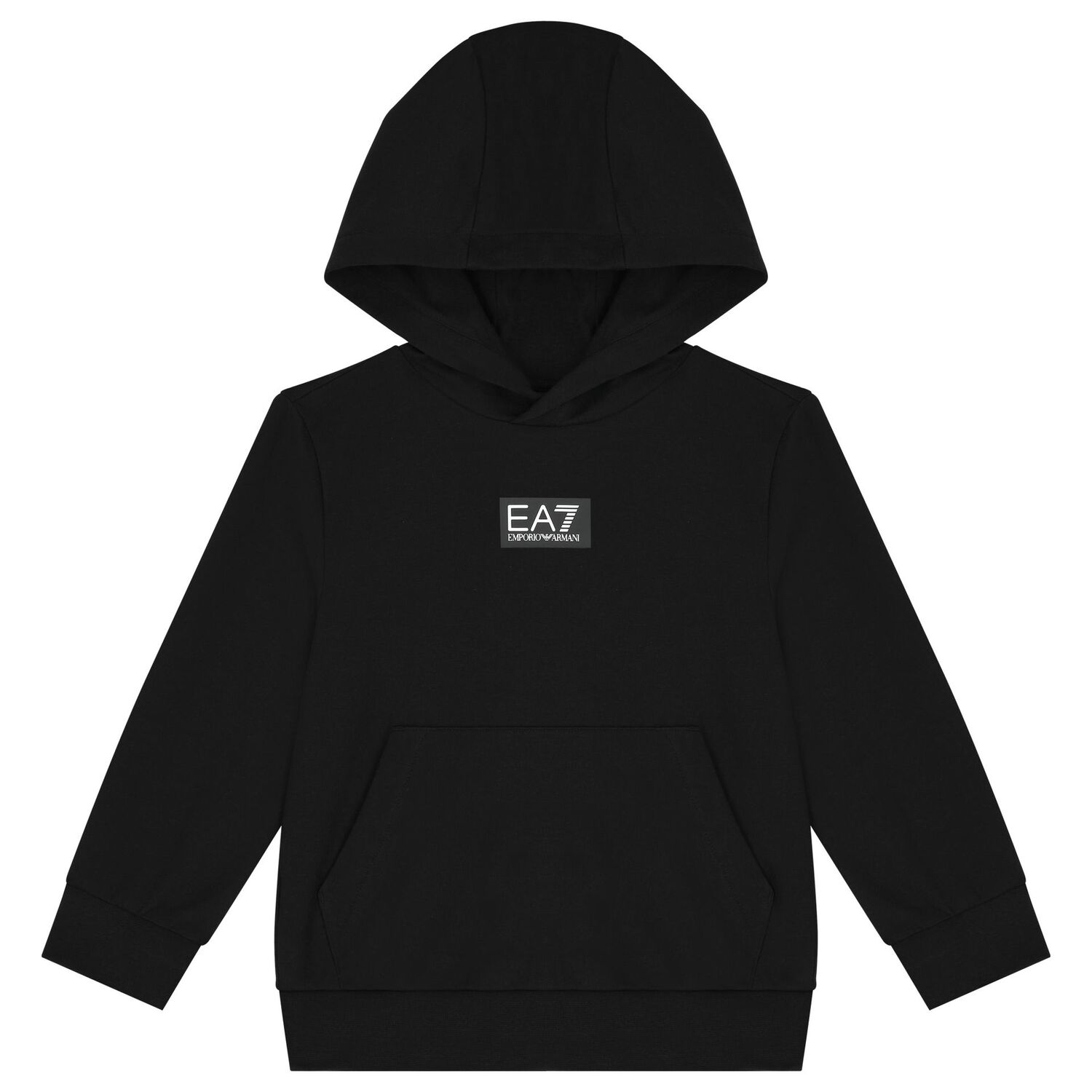 Boys Black Logo Hooded Top, 1, hi-res image number null