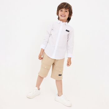Boys White Logo Shirt