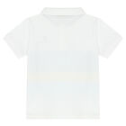 Younger Boys White Spray Paint Polo Shirt, 1, hi-res