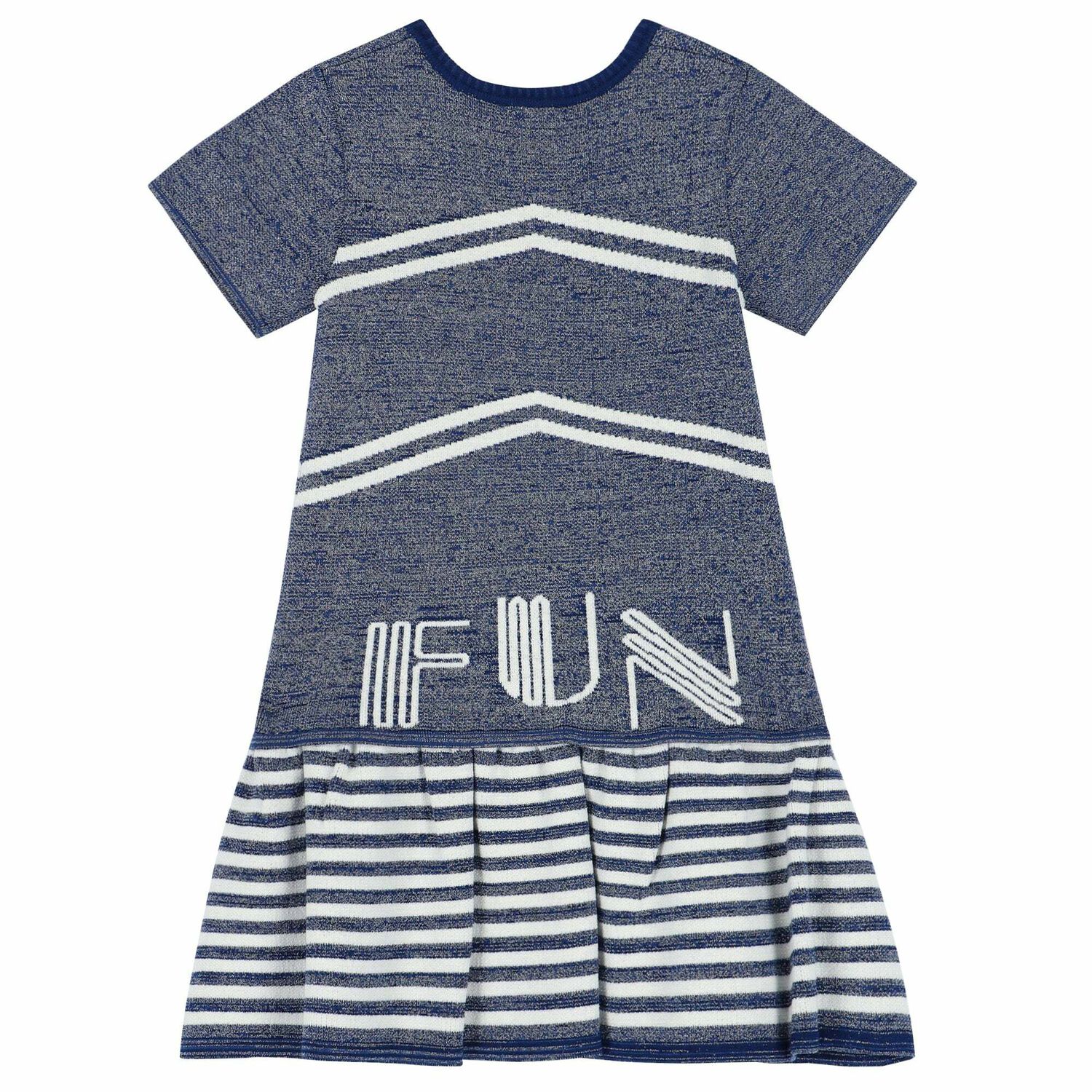 Girls Blue & Silver Knitted Dress, 1, hi-res image number null