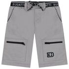 Boys Grey Logo Shorts , 1, hi-res