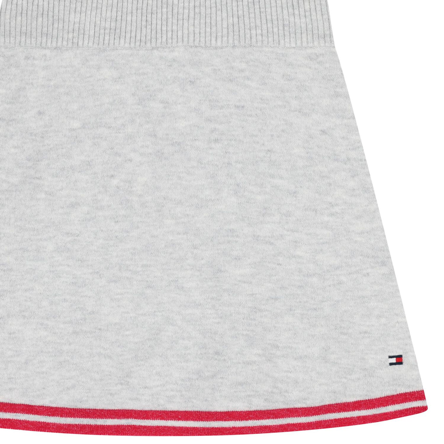 Girls Grey Logo Knitted Skirt, 1, hi-res