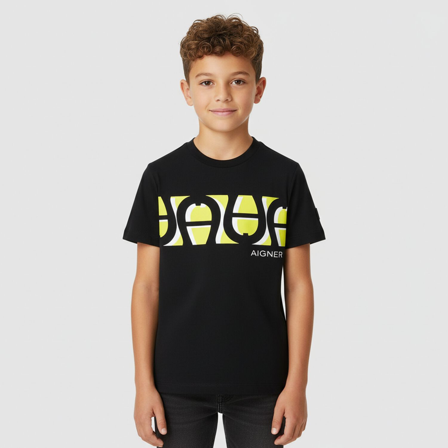 Boys Black Logo T-Shirt, 2, hi-res image number null