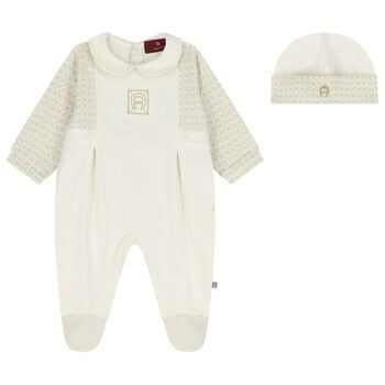 Ivory Logo Babygrow Gift Set 