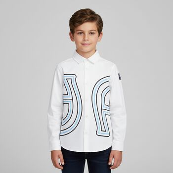 Boys White Logo Shirt